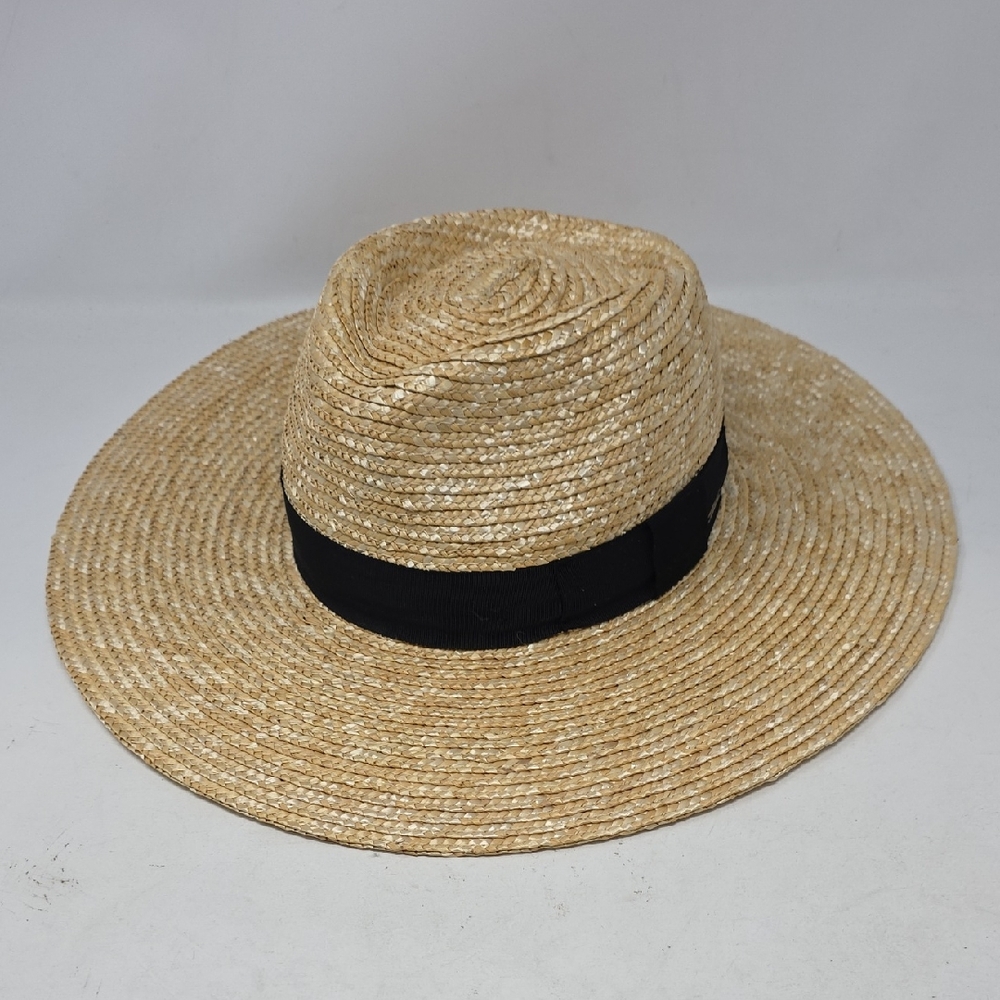 Brixton Tan and Black Wide-Brimmed Hat